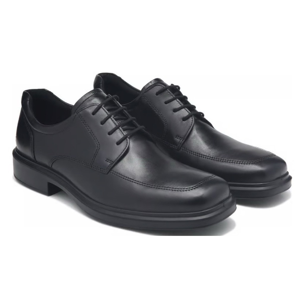 Men's Ecco Elliot Black Lace Up Dress Leather Oxford Dress Shoes Sz-11 EU 45